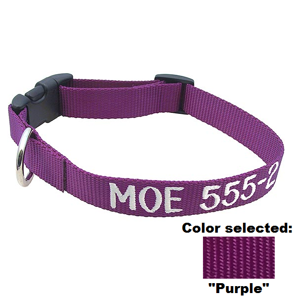 Adjustable Nylon Collar - with Personalized Embroidery, - Lucky Pet